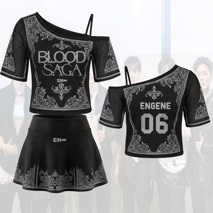 Gothic Princess Blood Saga Enhypen World Tour Tour Off Shoulder Mesh