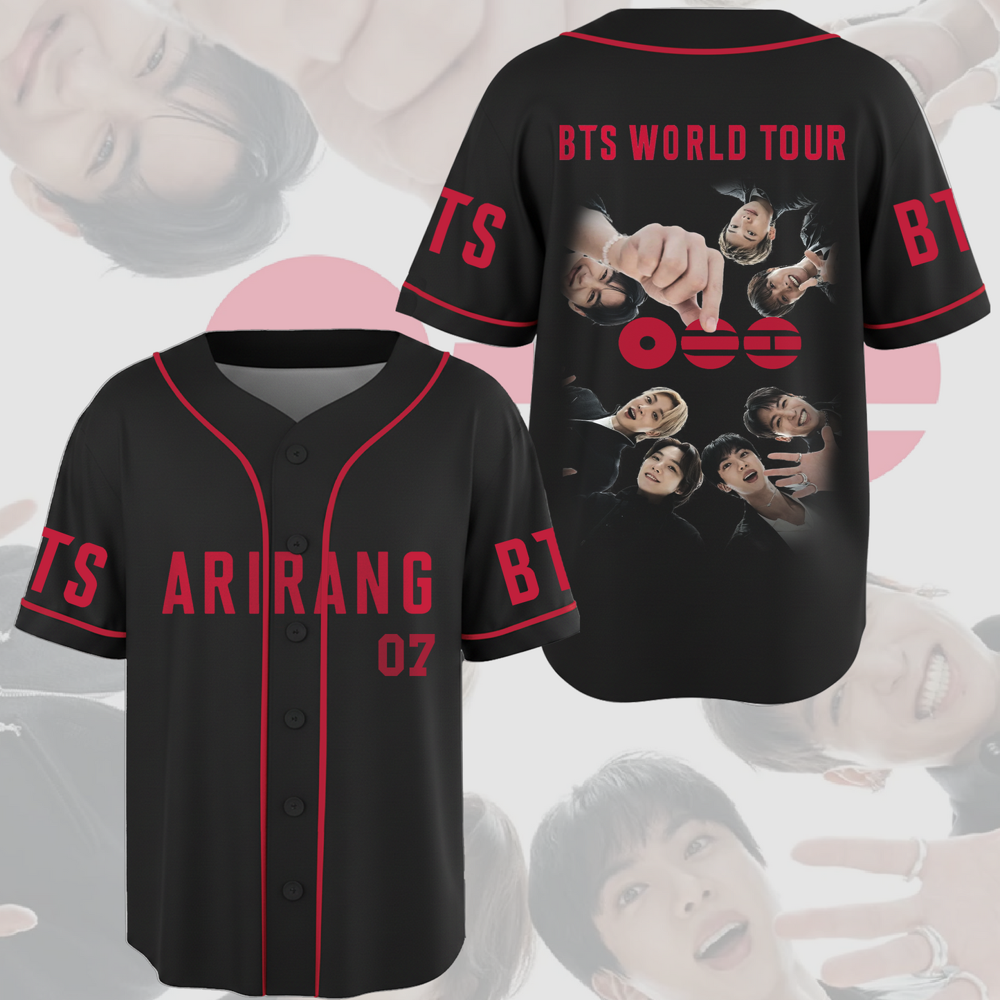 BTS OT7 Forever Arirang World Tour 2026 Baseball Jersey Fan Edition