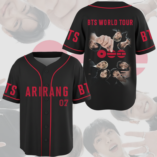 BTS OT7 Forever Arirang World Tour 2026 Baseball Jersey Fan Edition