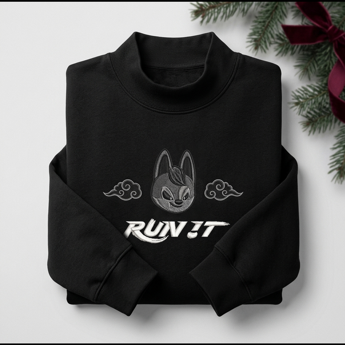 Stray Kids Run It Evil Skzoo Bang Chan Embroidered Mockneck Sweatshirt Gift For Stay