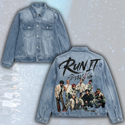 Stray Kids Run It World Tour Denim Jacket Gift For Fans