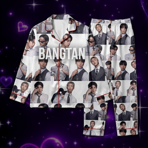 Purple BTS Arirang Era White Pajama Set Gift For Army