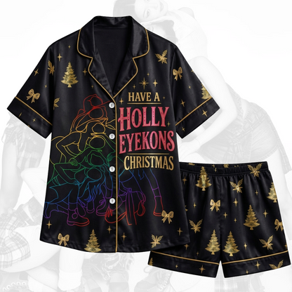 Have A Holly Eyekons Katseye Christmas Black Pajama Set Gift For Fans