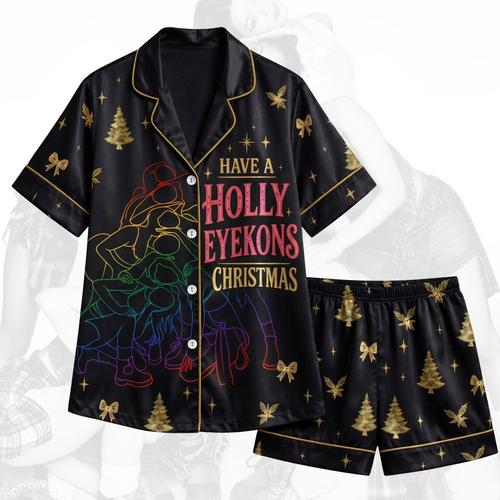 Have A Holly Eyekons Katseye Christmas Black Pajama Set Gift For Fans