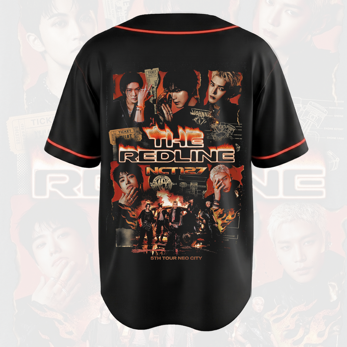 NCT 127 Neo City 5th Tour Baseball Jersey The Redline Concert Outfit Shirt