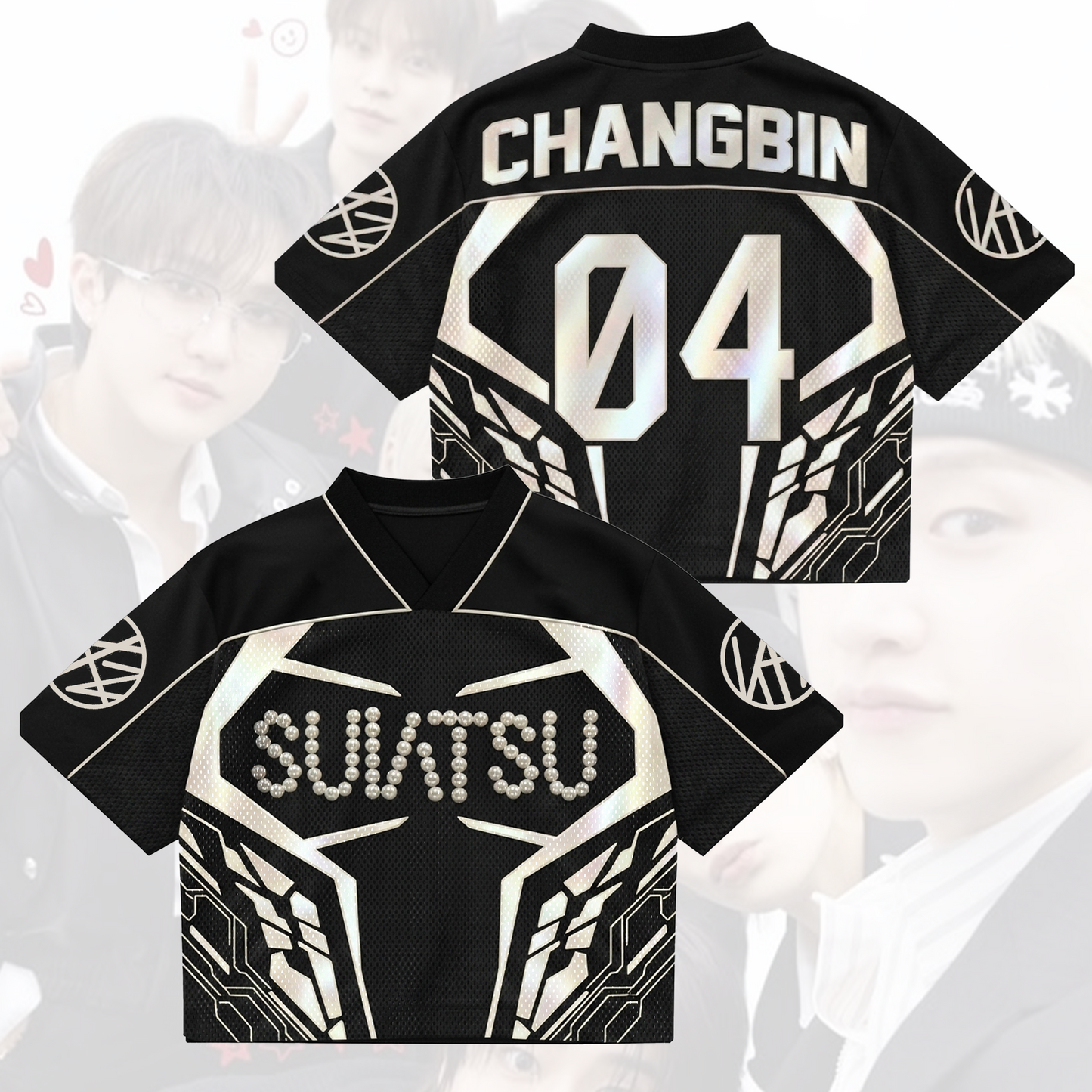 SUIATSU Stray Kids  Mixed Mesh Jersey Run It Tour Gift For Fans