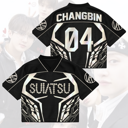 SUIATSU Stray Kids  Mixed Mesh Jersey Run It Tour Gift For Fans