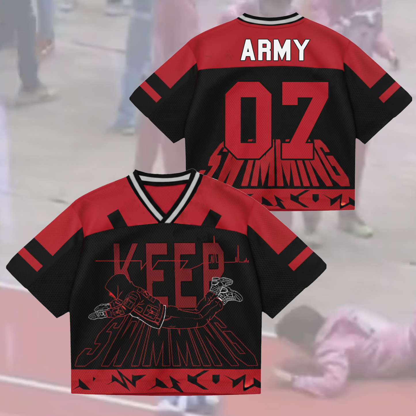 Hip Hop Never Die Keep Swimming BTS World Tour Mixed Mesh Jersey