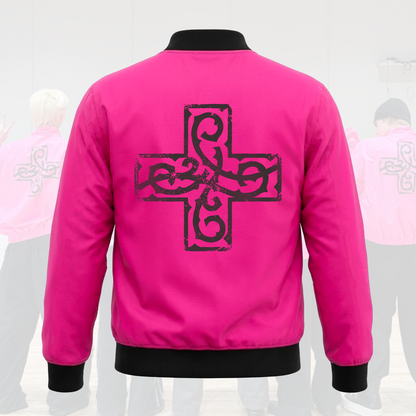 Stray Kids DO IT Love Pink Heart EVIL Skzoo Bomberjacke Geschenk für Stay