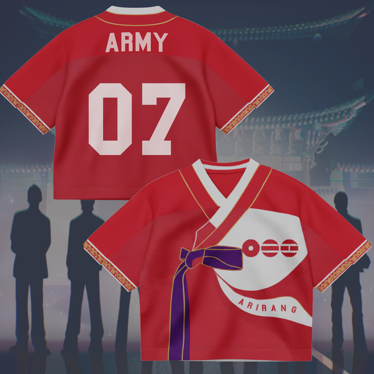 Arirang World Tour BTS Hanbok Style Mixed Mesh Jersey