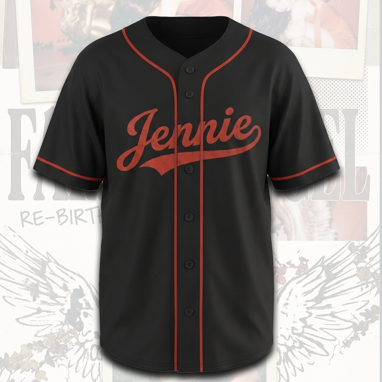 Streetwear Blackpink Jennie Fallen Angle Baseball Jersey Gift For Blink