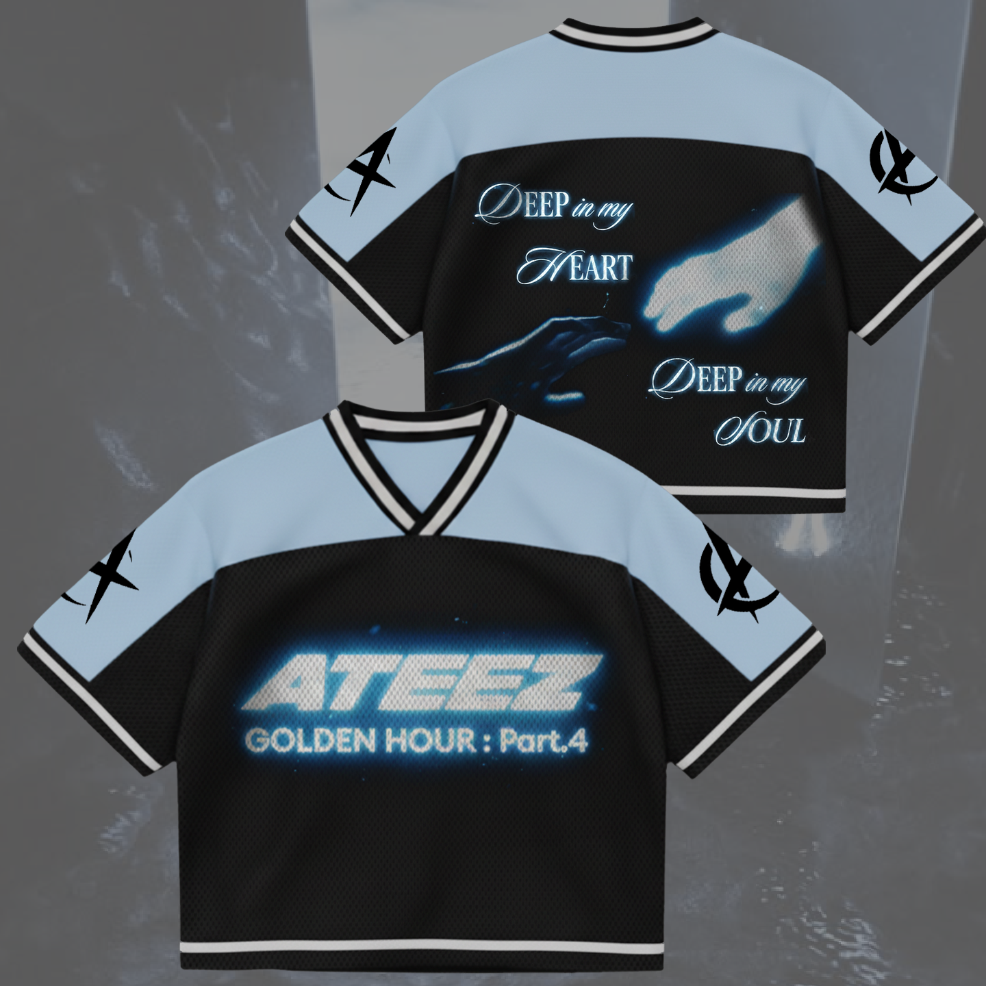 Deep In My Heart Deep In My Soul ATEEZ Album HALATEEZ Mixed Mesh Jersey