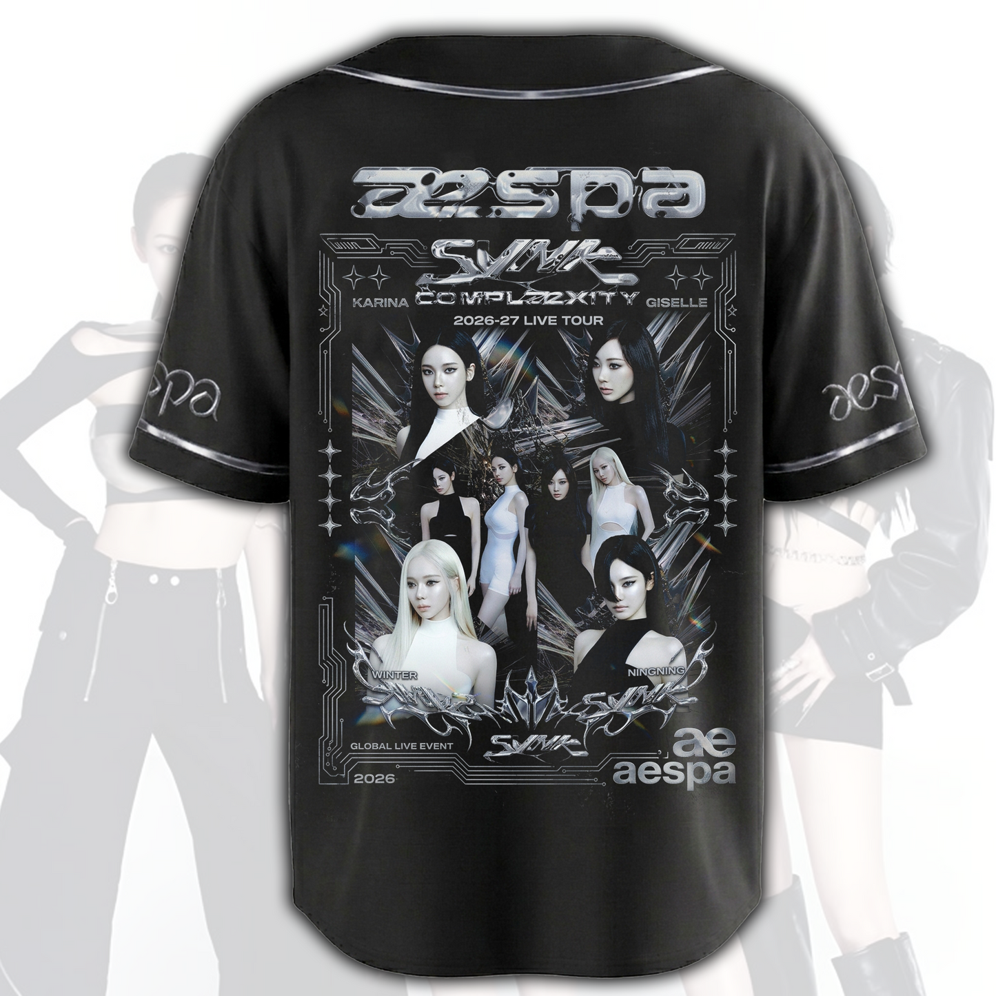 Aespa Synk Complexity World Tour Baseball Jersey Top Fan Gifts