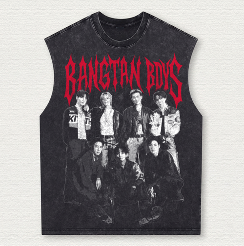 Bangtan Boys 2026 World Tour Vintage Washed Tank Top Gift For Fans