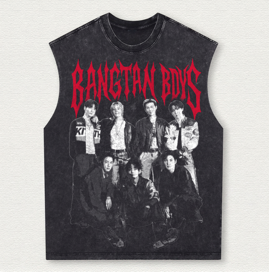 Bangtan Boys 2026 World Tour Vintage Washed Tank Top Gift For Fans
