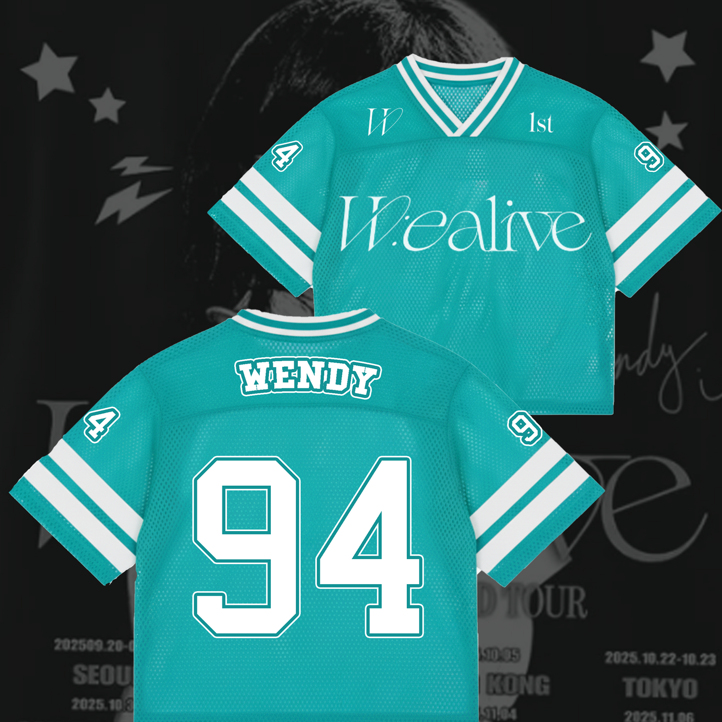 WAVESTEEᵀᴹ WENDY W:EALIVE 2025 Mix Mesh Jersey Kpop World Tour Edition Top