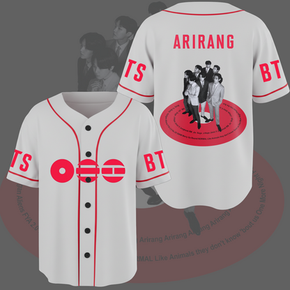 Arirang Tracklist Album BTS Baseball Jersey