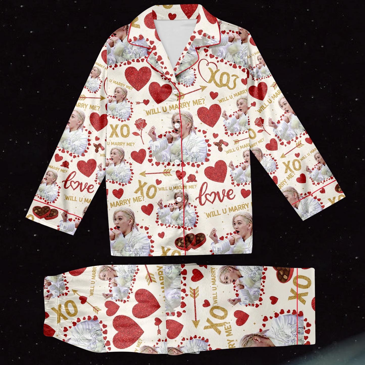 Valentine Felix Meme Proposal Stray Kids Pajama Set