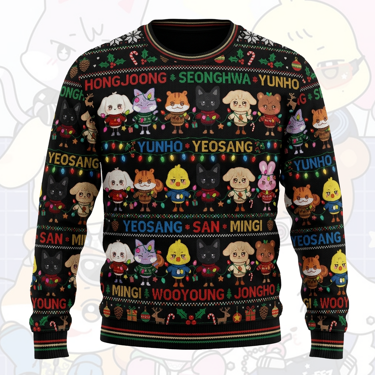 Adorable Fairy Light Aniteez Christmas Ugly Sweater Gift For Fans