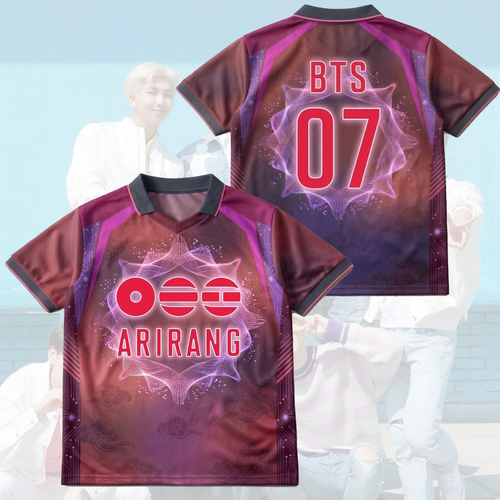 Stunning BTS World Tour Football Jersey Winged Neck Shirt