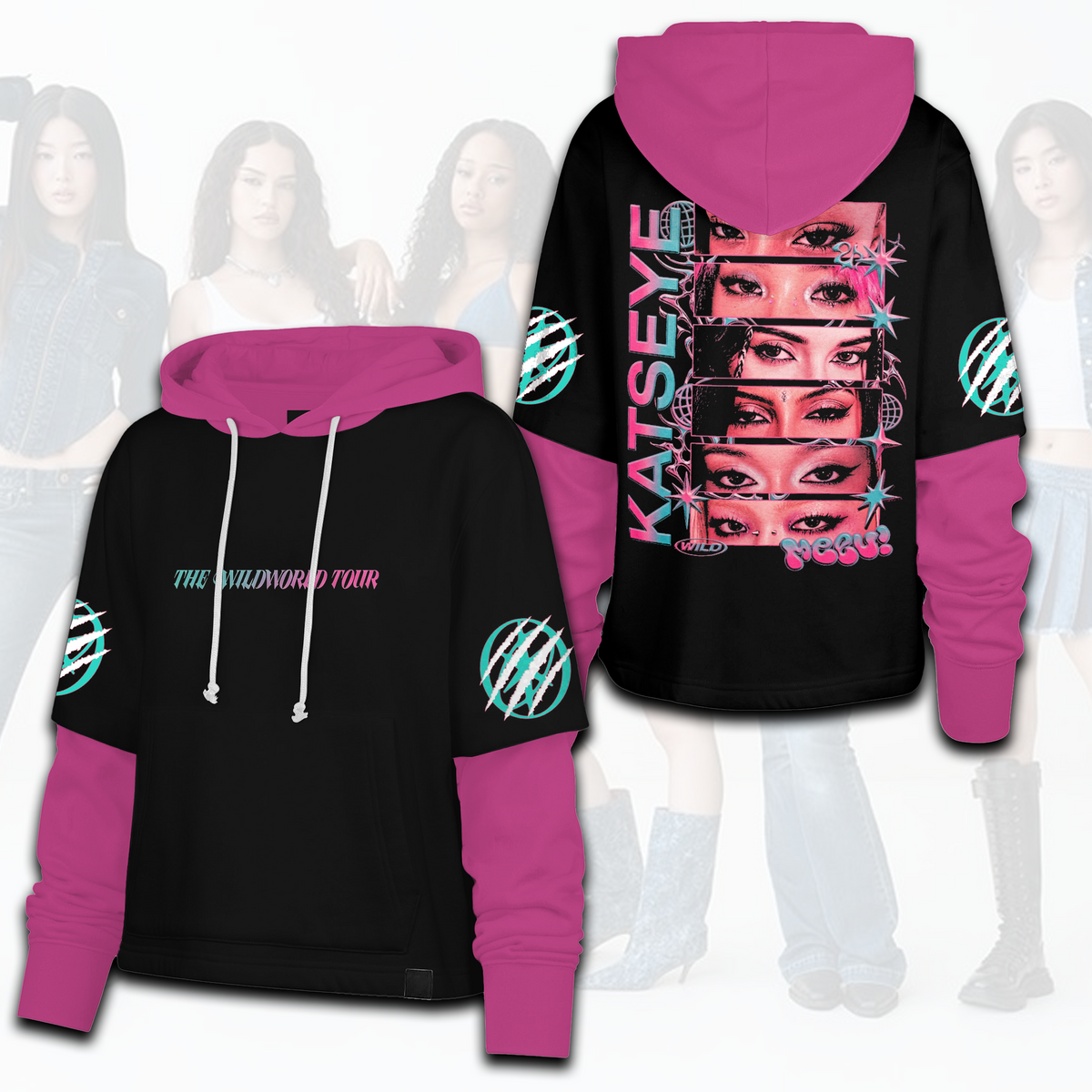 Eyes Katseye The Wildworld Tour  Shortstop Hoodie Gift For Fans For Eyekons