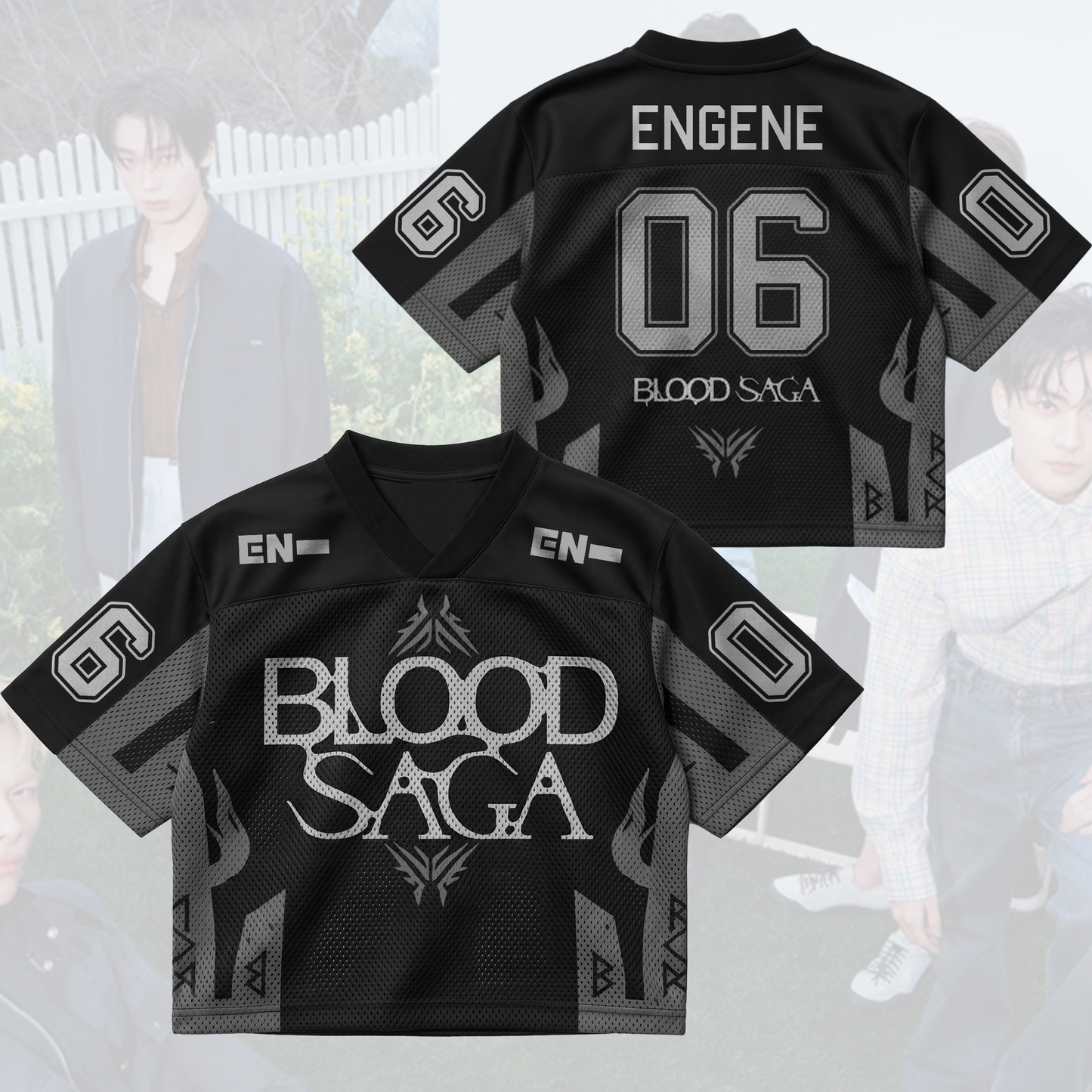 Midnight Blood Saga Enhypen World Tour Mixed Mesh Jersey Gift For Fans