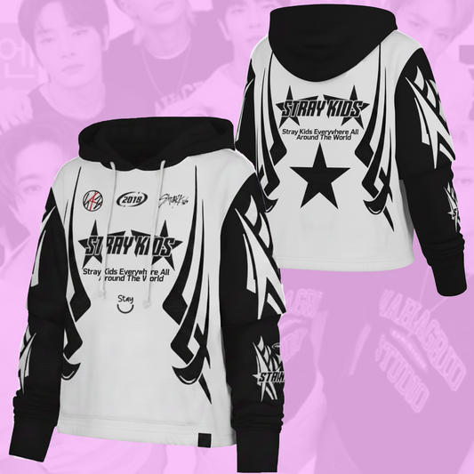 Everywhere All Around The World Stray Kids Shortstop Hoodie