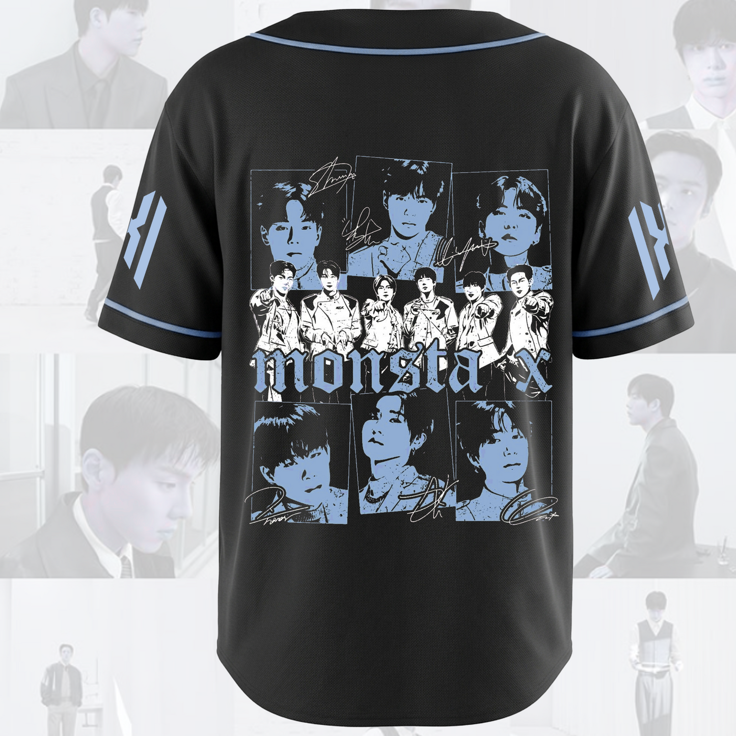 Vintage Monsta X Nexus World Tour Baseball Jersey Streetwear Fan Gifts