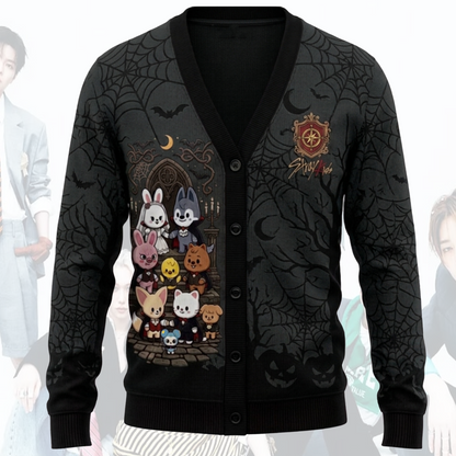 SKZOO Spiderweb Funny Wedding Halloween Cardigan for Stray Kids Fan
