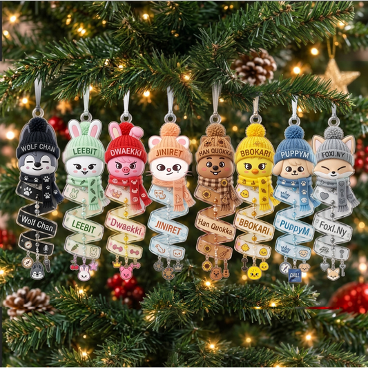 Skzoo Spiral-Set Ornament Stray Kids Acryl-Ornament Weihnachtsbaumschmuck Fan-Edition