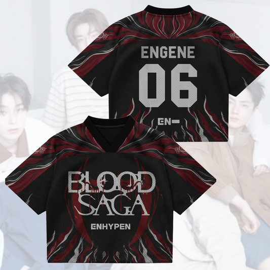 Night Wings Blood Saga Enhypen World Tour Mixed Mesh Jersey Gifts