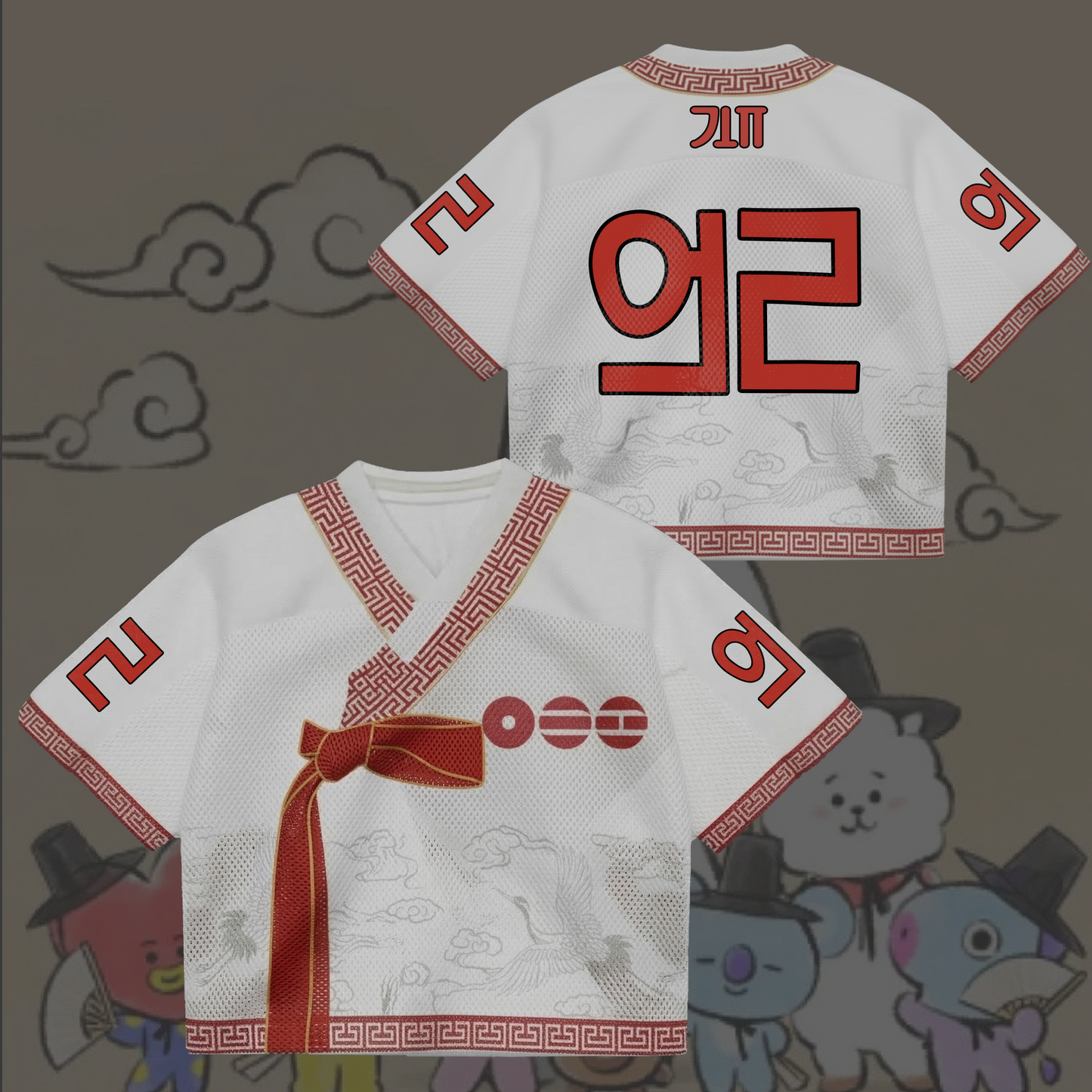 BTS World Tour 2026 Hanbok Style Mixed Mesh Jersey Gifts