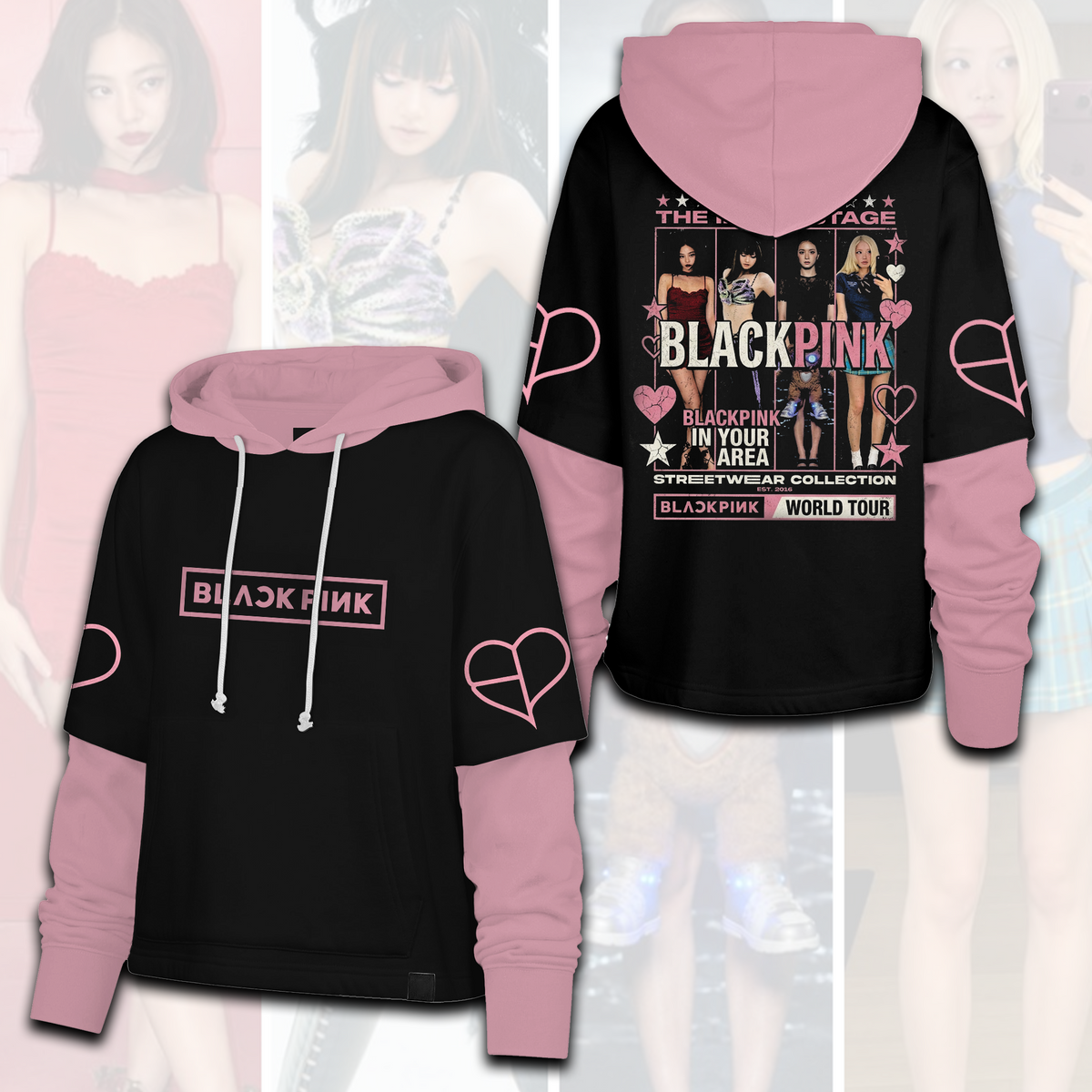 BLACKPINK In Your Area World Tour Pink Pop Shortstop Hoodie Gift For Fans