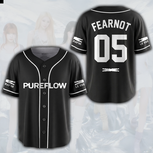 Pureflow World Tour Le Sserafim Black Baseball Jersey Gift For Fans