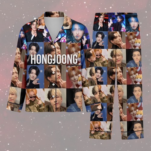Lovely ATEEZ Club Hongjoong Collage Pastel Coquette Pajama Set For Atiny
