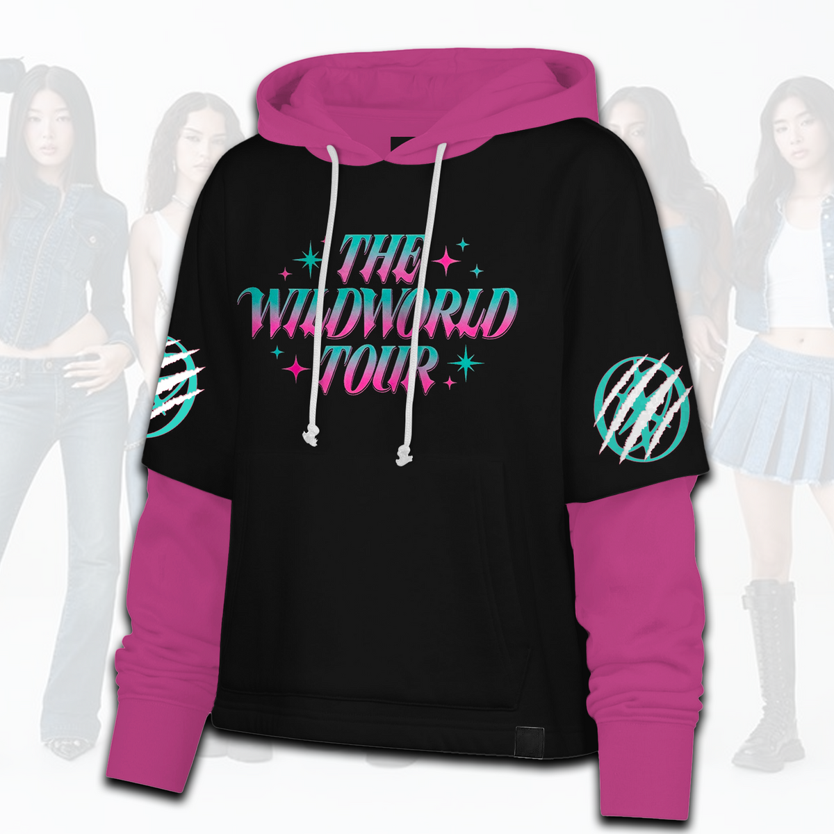 Katseye The Wildworld Tour Eyes To Eyes Aesthetic Shortstop Hoodie For Eyekons