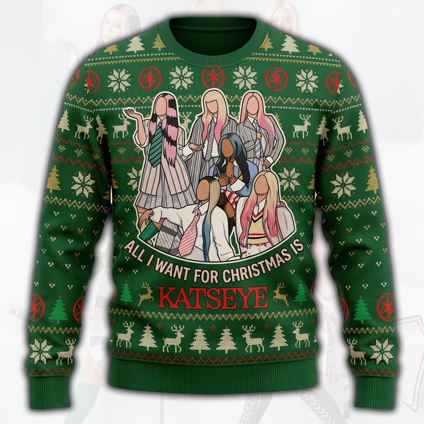 Festive Katseye Ugly Christmas Sweater Gift For Fans
