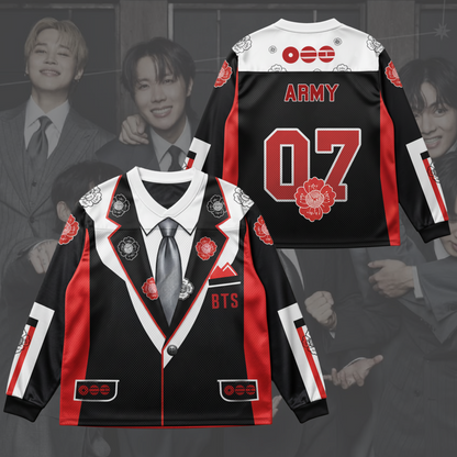 The Full Bloom BTS World Tour Suit Style Mesh Splicing Long Sleeved Gifts