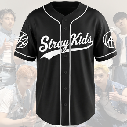 Choice Stray Kids SUIATSU Black Baseball Jersey Top Gift for Fan