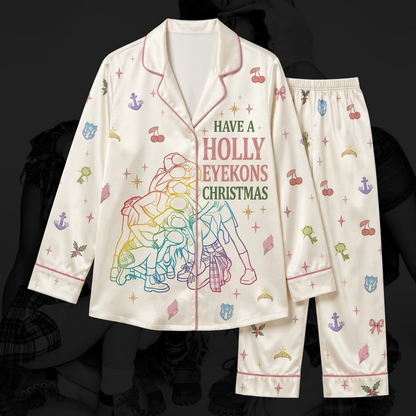 Have A Holly Eyekons Katseye Christmas Pink Pajama Set Gift For Fans