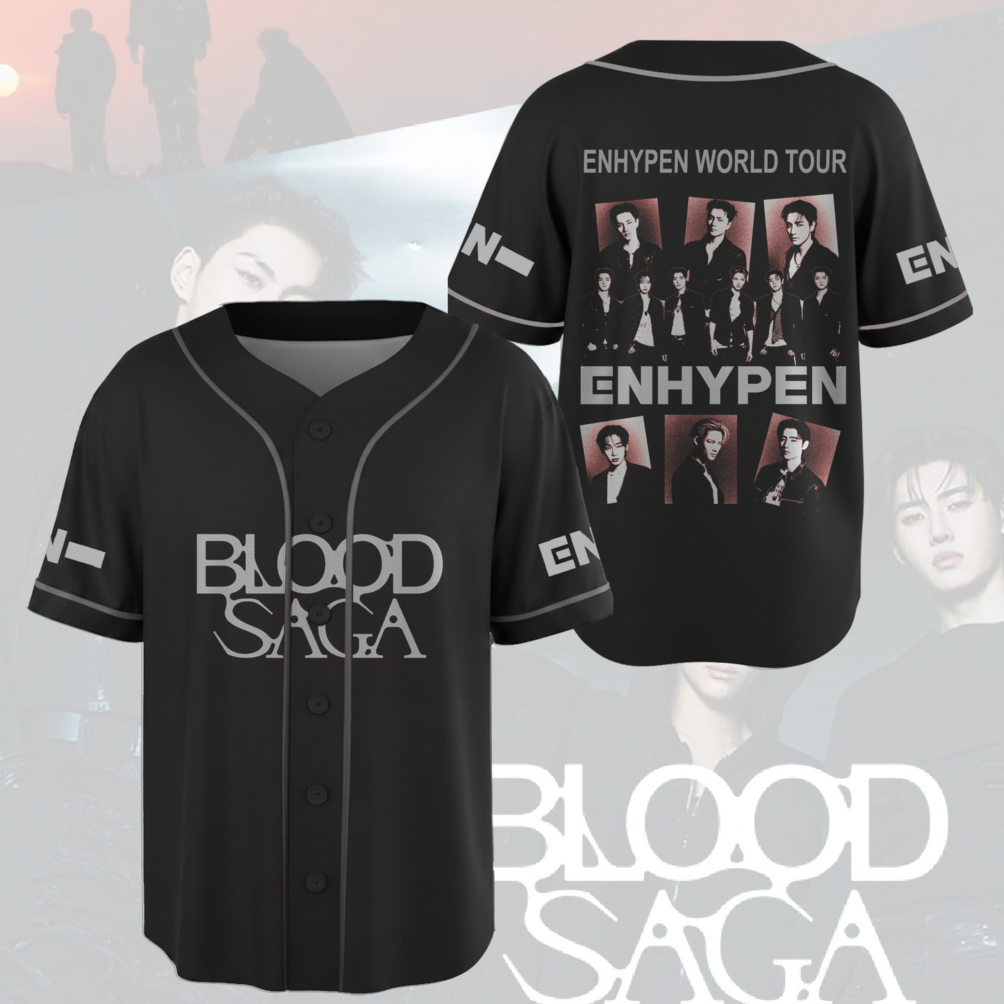 Enhypen 2026 Blood Saga World Tour Baseball Jersey