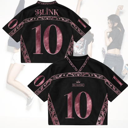 Blackpink 10th Anniversary Royal Style Mixed Mesh Jersey Gift For BLink