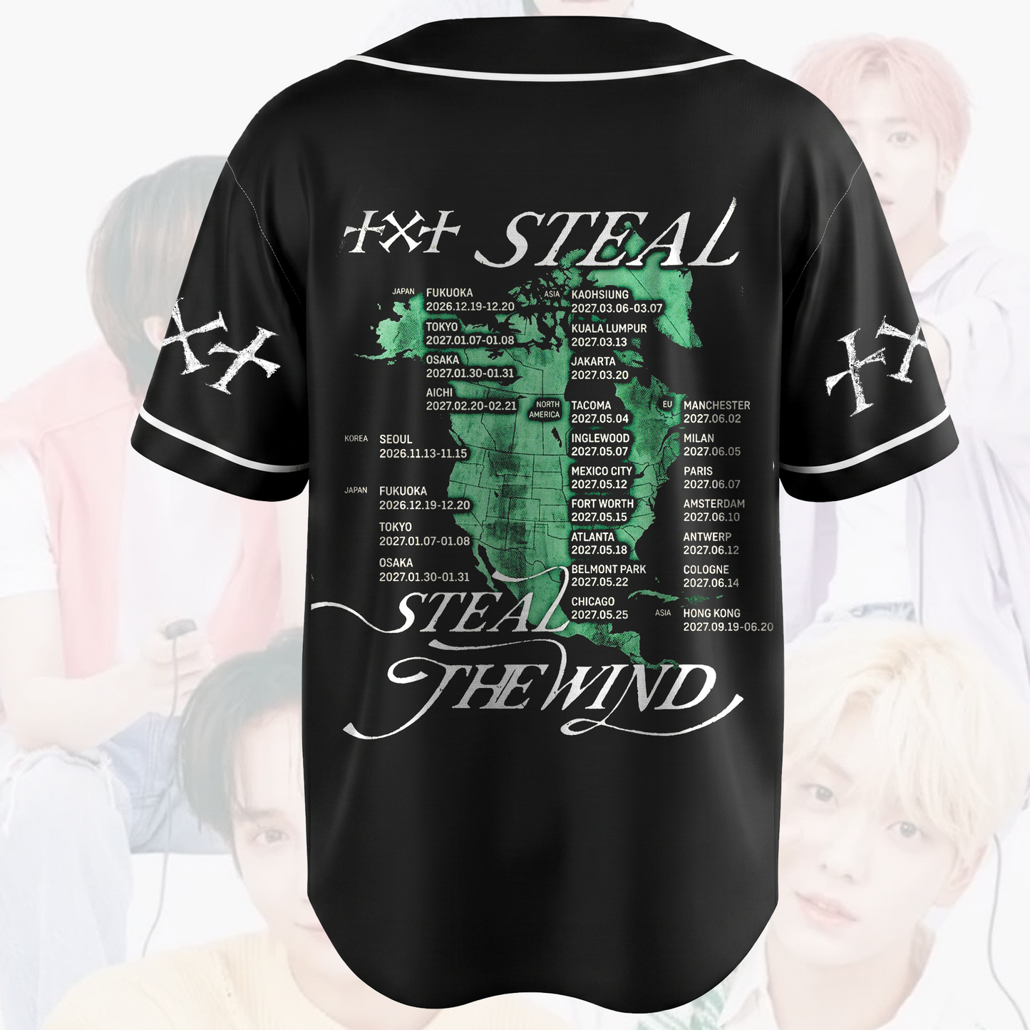 TXT Tomorrow X Together Baseball Jersey  Steal The Wind Merch Tee Top Fan Edition