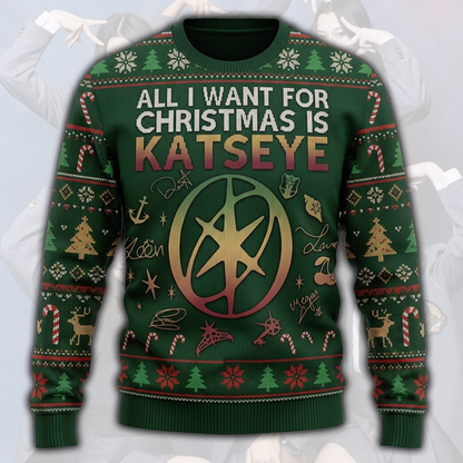Peppermint Katseye Ugly Christmas Sweater Fan Edition
