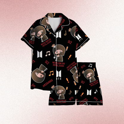 Chibi BTS Jin Hooligan World Tour Pajama Set