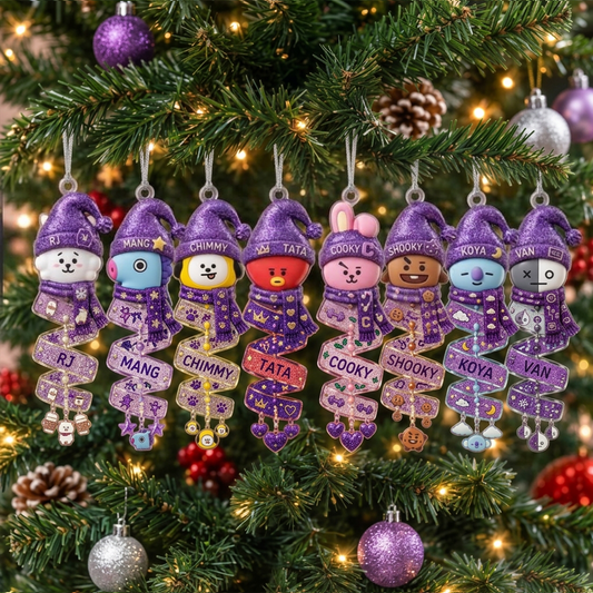 BT21 Spiral-Set Ornament BTS Purple You Acryl-Ornament Acryl-Weihnachtsbaumschmuck Fan-Edition