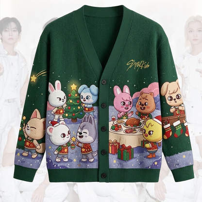 Kawai Skzoo Stray Kids Christmas Cardigan Concert Outfit Gift For Fans
