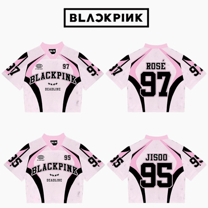 BlackPink Mixed Mesh Jersey Football Vesion In Pink