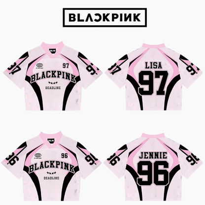 BlackPink Mixed Mesh Jersey Football Vesion In Pink