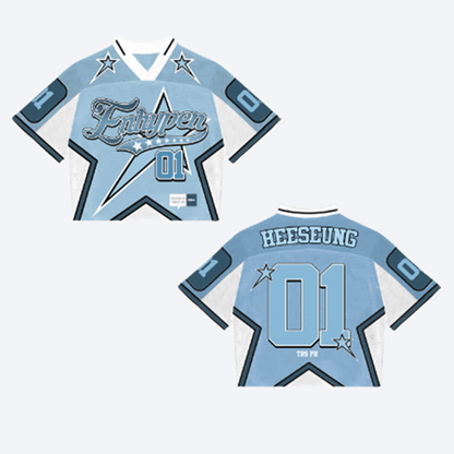 Enhypen Mixed Mesh Jersey Football V3 Blue White